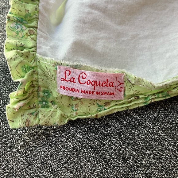 F487 La Coqueta Green Floral Carla Dress Hand Smocked Girls 6 6Y - Picture 9 of 13